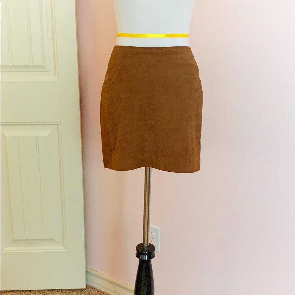 BCBG Brown Suede Mini Skirt